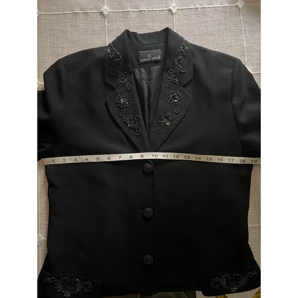 Carole Little Womens Vintage 90s Y2K Beaded Sequin Dark Romantic Jacket Blazer - Picture 12 of 16